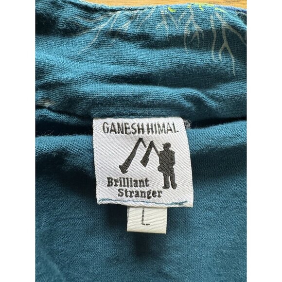 GANESH HIMAL Women Size Large Button Down Tunic Top Cotton Artsy Flowing Artsy - Picture 3 of 11